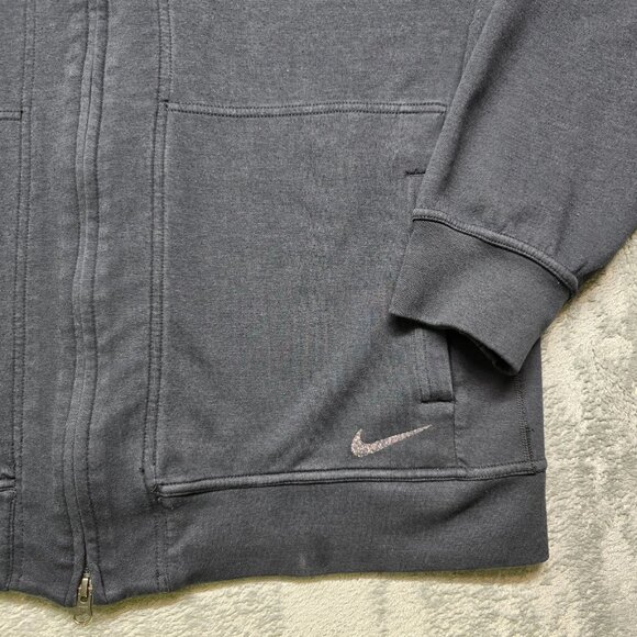 Nike Yoga Dri-Fit Hooded Sweatshirt Womens L Black Full-Zip Fleece Training - Picture 6 of 14